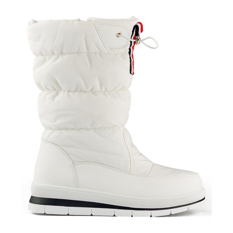 Bottes de neige hautes blanches pour femmes, bottes d'hiver isolées avec cordon de serrage