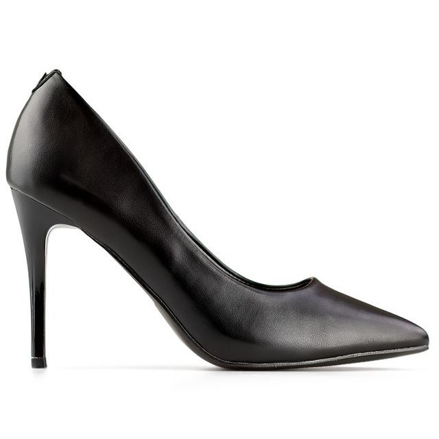 Talons hauts classiques noirs pour femmes avec semelle intérieure en cuir le noir