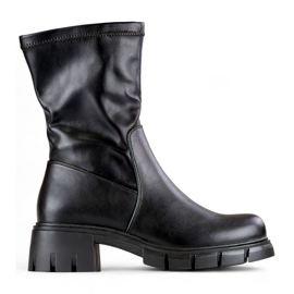 Potocki Bottines workwear noires cintrées pour femmes en cuir écologique
