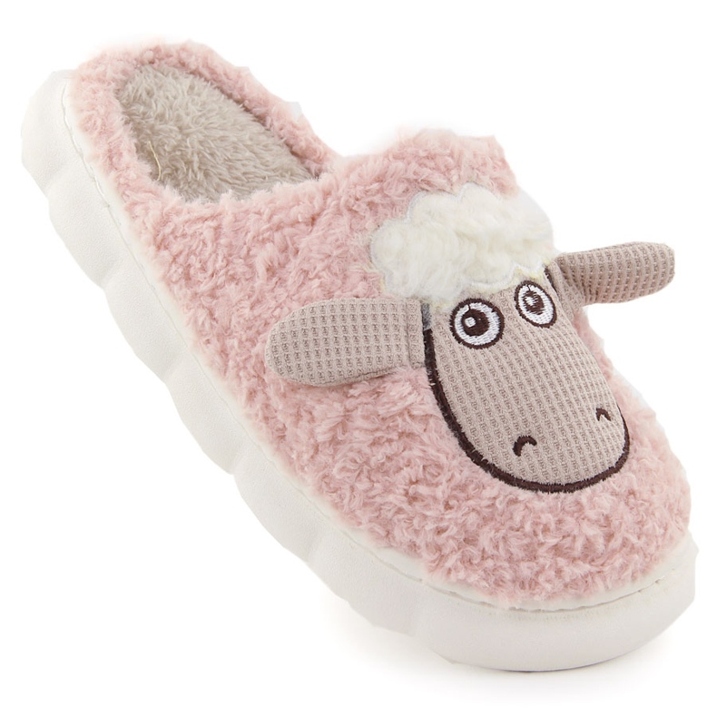 Chaussons femme en fourrure avec mouton, rose Filippo DK6683