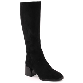Bottines femme en daim noir avec bloc Filippo DKZ6603