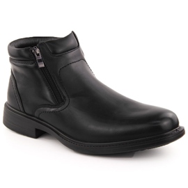Bottines isolées avec fermetures éclair pour hommes, noires Unisoft 7516 le noir