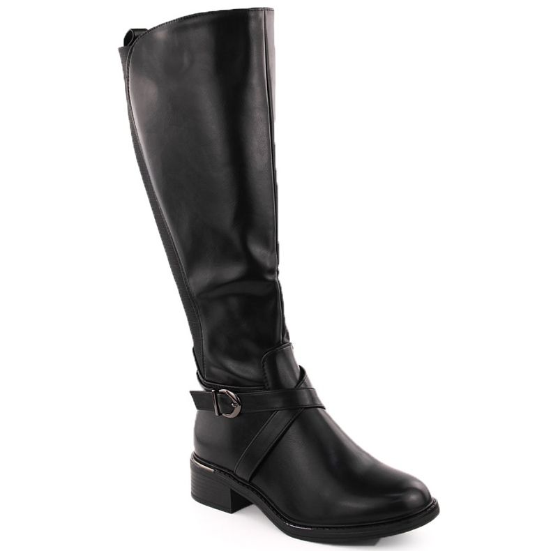Bottes femme avec caoutchouc élastique, isolées, noires eVento 7496 le noir