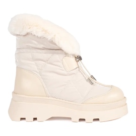Seastar Bottes de neige beiges pour femmes avec fourrure sur la plateforme