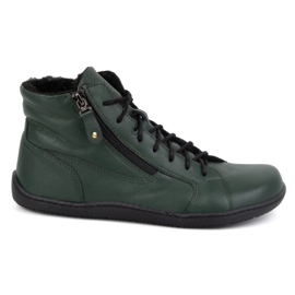 Olivier Chaussures d'hiver en cuir pieds nus pour femmes 1261 vert