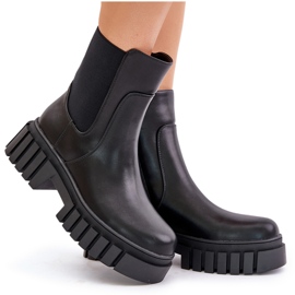 Bottines Chelsea isolées avec fermeture éclair S.Barski HY42-975 Noir