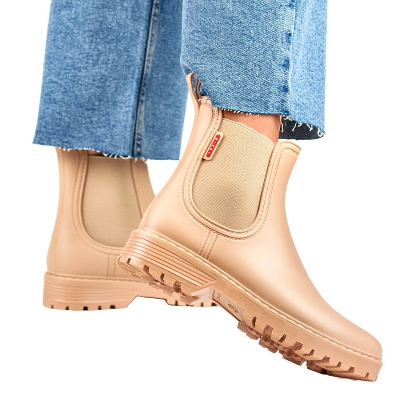 Bottines Chelsea femme, beige, S17BE