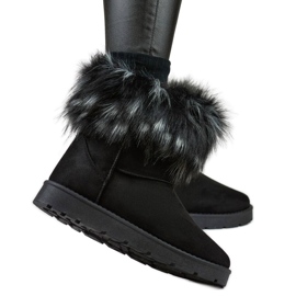 Bottes de neige mukluk pour femmes avec fourrure, noir 1906-1-B le noir