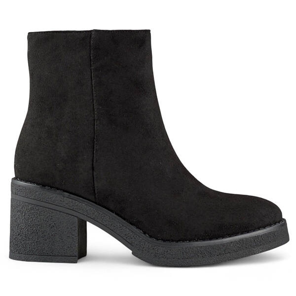 Bottines classiques à talons hauts en daim pour femme, noires MS1508B le noir