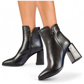 Bottines isolées à bout pointu pour femme, noir GD-FL2084B