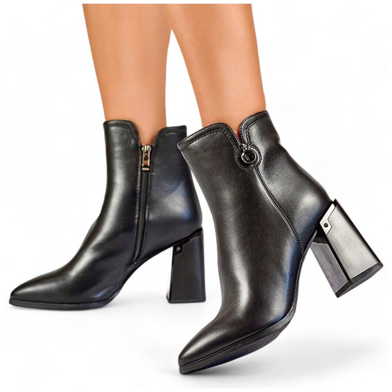Bottines isolées à bout pointu pour femme, noir GD-FL2084B le noir