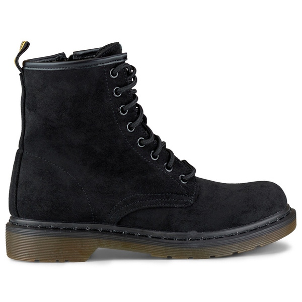 Bottines workwear femme en daim noir H1080B le noir