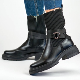 Bottines femme à tige souple, noir YQ41B le noir