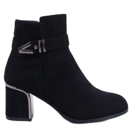 Bottines à talons hauts élégantes Khalia Black noir