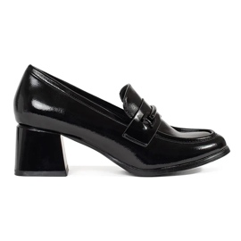 Goodin Mocassins femme noirs à talons hauts le noir