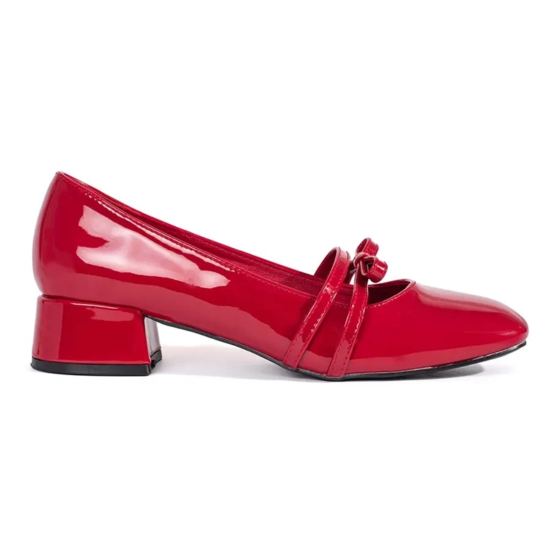 Goodin Escarpins vernis rouges à talons bas