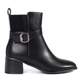 Bottines femme noires à boucle le noir
