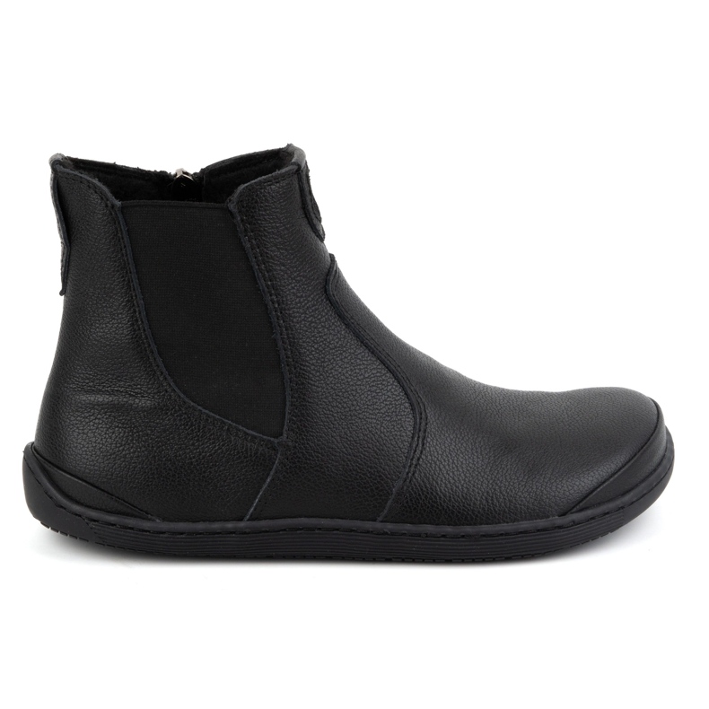 Olivier Bottines Chelsea femme pieds nus avec fermeture éclair, isolées 1263, noires le noir