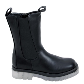Bottines Chelsea montantes noires Troy le noir