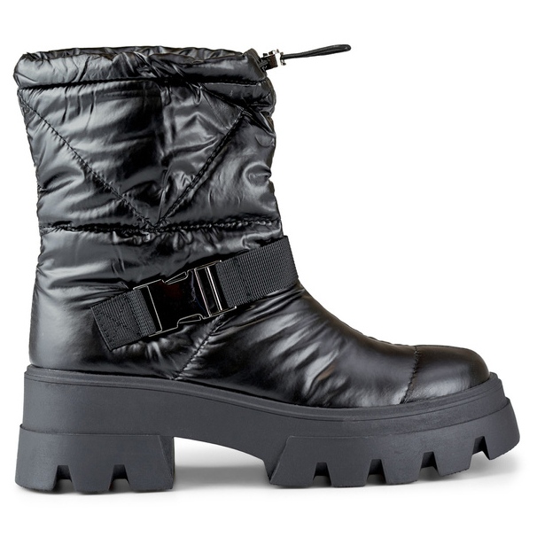 Bottes de neige à semelle épaisse pour femme, noires JH21-22B le noir Bottes de neige à semelle épaisse pour femme, noires JH21-22B le noir
