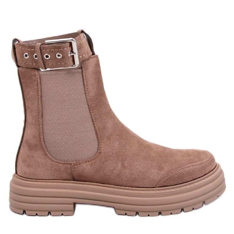 Bottines Chelsea femme Carls Kaki brun Bottines Chelsea femme Carls Kaki brun