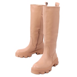 Bottines July Camel avec chaîne brun