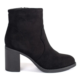 Bottines classiques femme en daim noir le noir