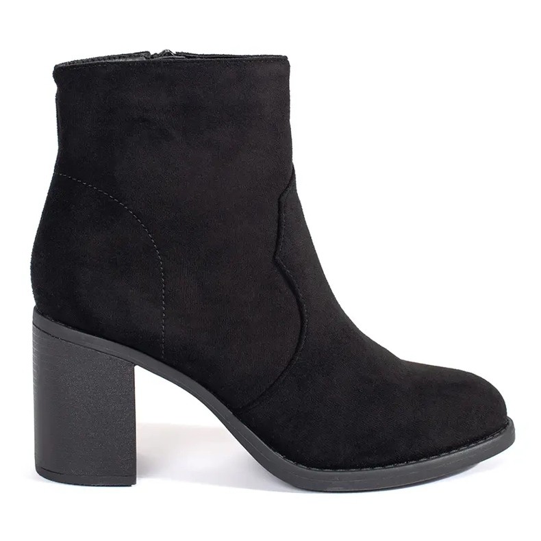 Bottines classiques femme en daim noir le noir