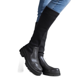 Boots slip-on vertes à tige souple sur semelle massive Elthea