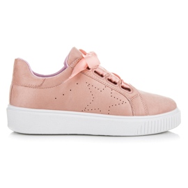 Wilady Baskets En Daim Avec Un Ruban rose