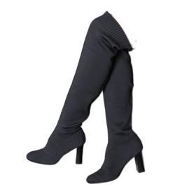 Bottines à talons hauts noires à enfiler avec tige Flamme flexible le noir