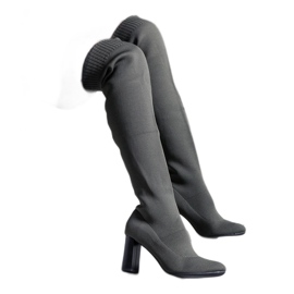 Bottes vertes à talons hauts à enfiler avec tige Flamme flexible