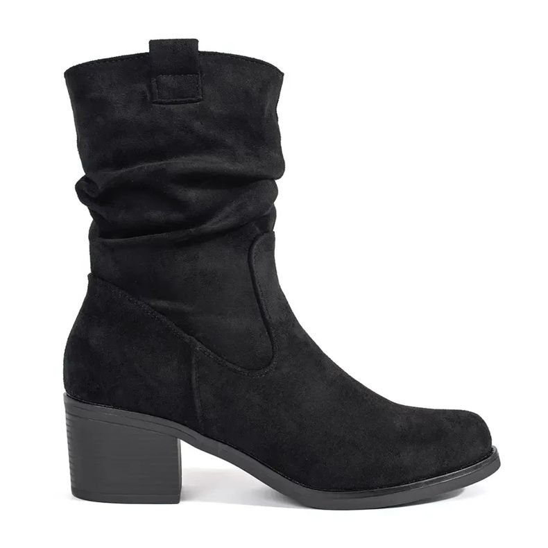 Boots femme noires style cowboy avec tige à volants le noir