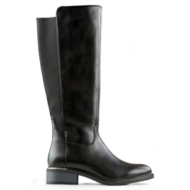 Bottes pour femmes avec caoutchouc élastique, noires FC20B le noir