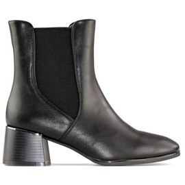 Bottines à talon haut pour femme, noires, 9611B le noir