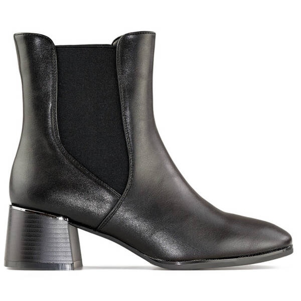Bottines à talon haut pour femme, noires, 9611B le noir