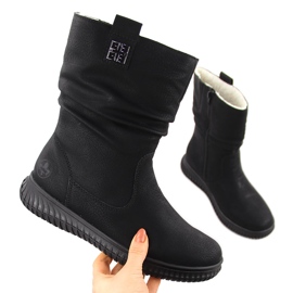 Bottes isolées pour femmes sur la plateforme noire Rieker 74283-00