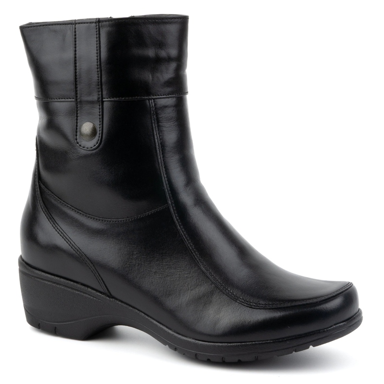 Olivier Bottines isolées en cuir avec fermeture éclair pour femme 072BB, noir le noir