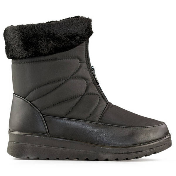 Bottes de neige femme avec fourrure, noir W87B le noir