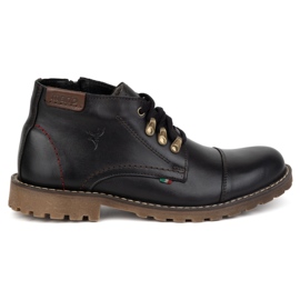 Olivier Bottes d'hiver en cuir pour hommes 963MP noires et marron