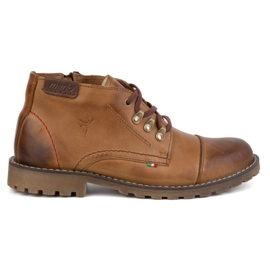 Olivier Bottes courtes d'hiver en cuir pour hommes, 963MP, rouge beige