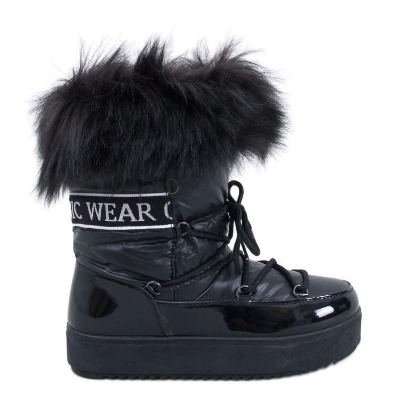 Kendals Bottes de neige en fourrure noire le noir
