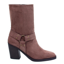 Hardin Santiags en daim kaki brun