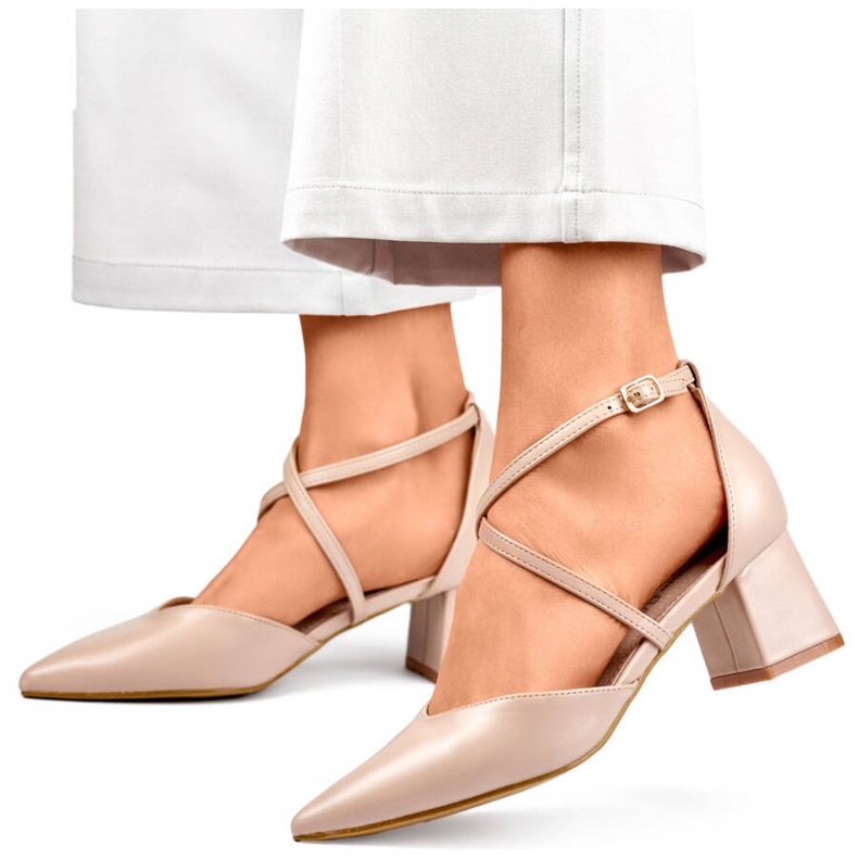 Escarpins à talons hauts et brides pour femme, beige GD-FL1150D.BE Escarpins à talons hauts et brides pour femme, beige GD-FL1150D.BE