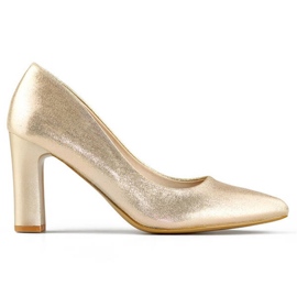 Escarpins à talons hauts et bout pointu pour femme, doré FL480A-L.GO