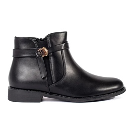 Bottines femme noires à bride talon bas le noir Bottines femme noires à bride talon bas le noir