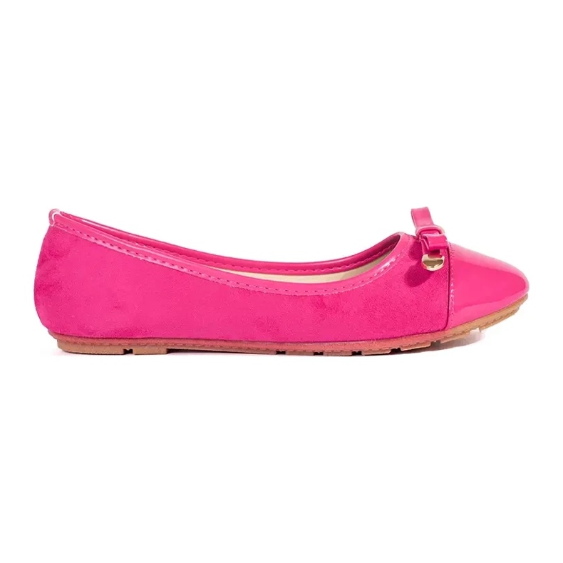 Ballerines plates femme roses à bout verni