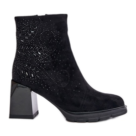 S.Barski Bottes isolées pour femmes à talon haut avec décoration D&A MR880-130 Noir le noir S.Barski Bottes isolées pour femmes à talon haut avec décoration D&A MR880-130 Noir le noir