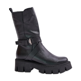 Bottes isolées en cuir naturel pour femmes Laura Messi 2859 Noir