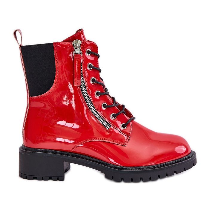 Bottes de travail brevetées avec fermeture éclair, isolées rouge Ravanthia Bottes de travail brevetées avec fermeture éclair, isolées rouge Ravanthia